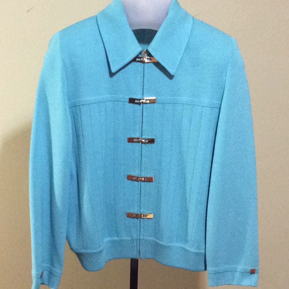 St John Collection Aqua Blue Santana Knit